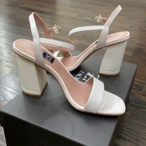 Zac posen block heel sandals - white